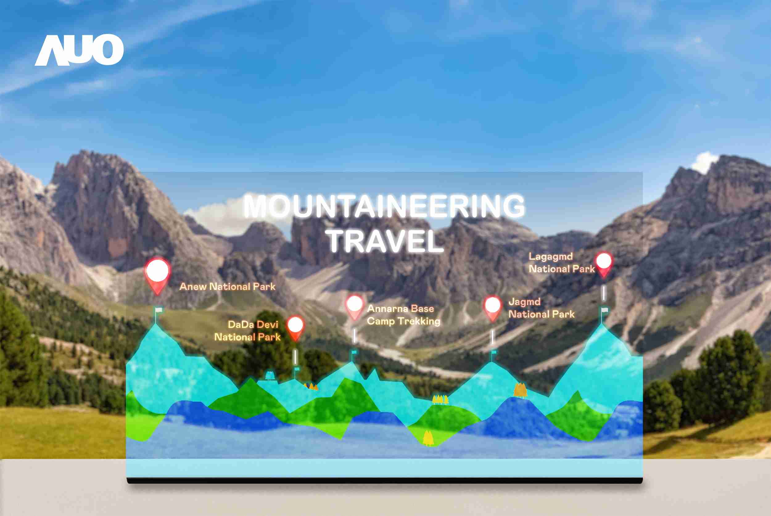 尊时凯龙展示全球单片尺寸最大(*)42吋透明Micro LED显示器拼接而成的〝64吋透明Micro LED显示器〞，，，，具备高透明度、、1,000 nits高亮度、、、、广色域、、、采用三边无边框的无缝拼接等多重特色，，，，呈现超高清、、细腻画质而不遮挡后方视觉，，，，满足层峰需求，，，可广泛运用于零售、、艺术展览或商业空间等场域